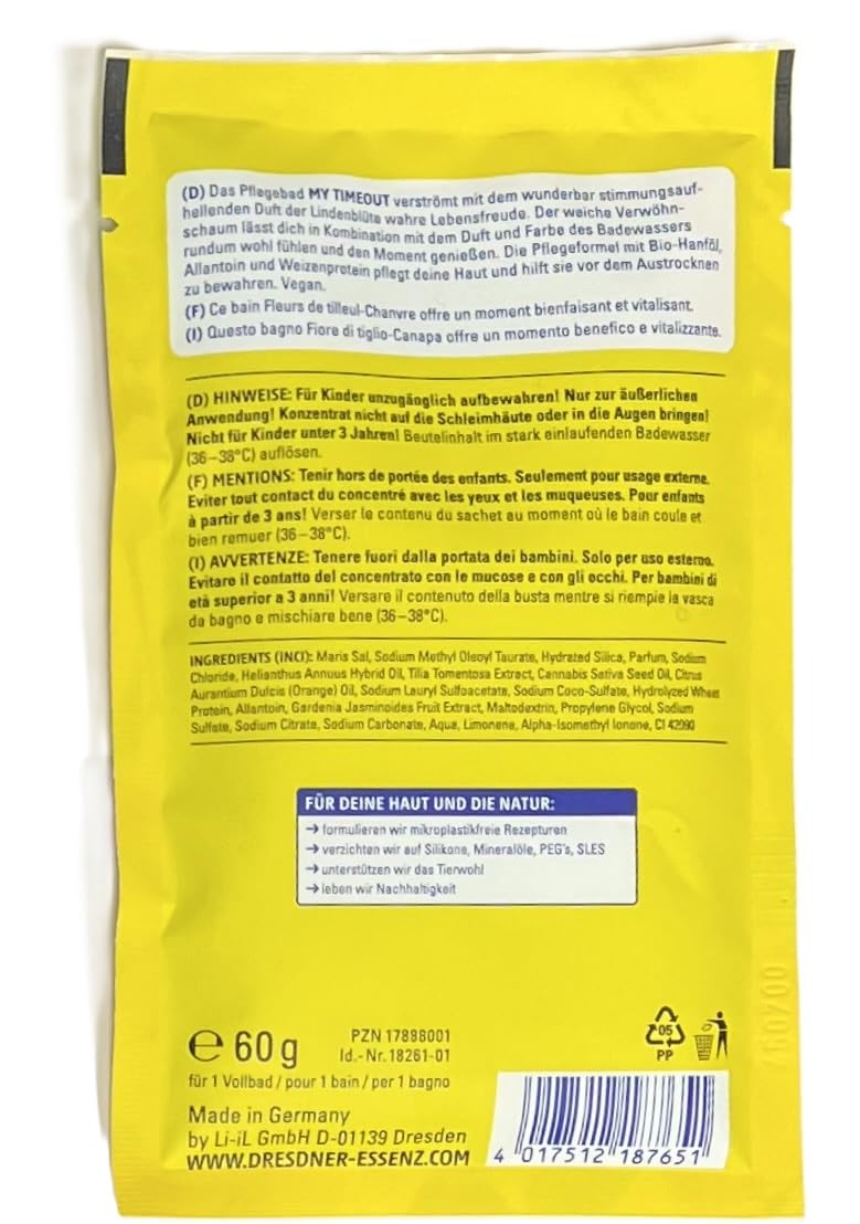 6er Pack Dresdner Essenz Pflegebad My Timeout 6 x 60 g