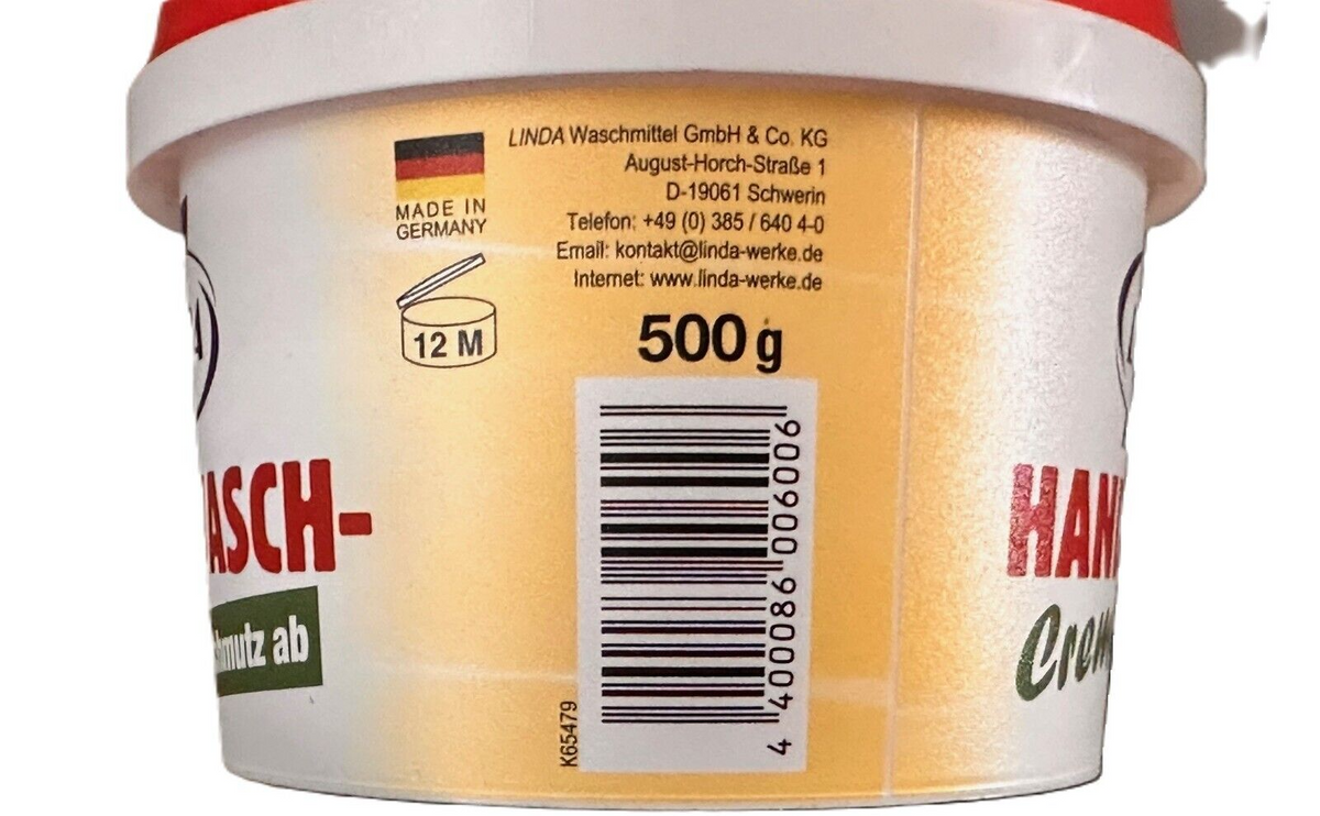 12x Linda Handreiniger Handwasch Creme Schmutz ab 12x 500 ml