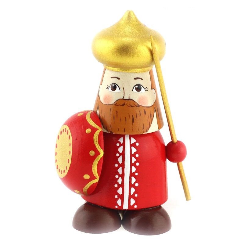 handgemachte Holz Puppe "Russische Bogatir" Tracht Russland  neu, 10,5cm