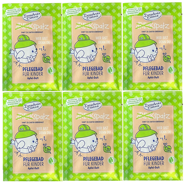 6er Pack Dresdner Essenz Dreckspatz Pflegebad Wer bist denn du Apfel Duft 6 x 50g