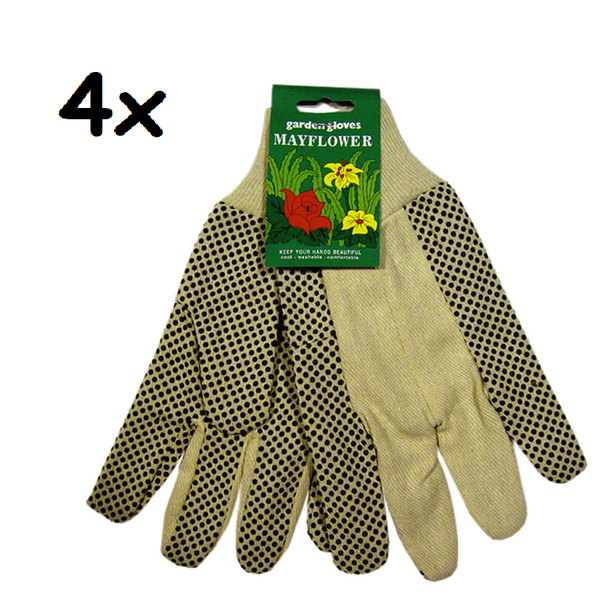 4x WUNDmed Gartenhandschuhe Garten Handschuhe Damen Textil Noppen