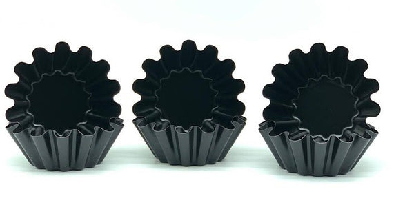 12 St Back Form Tartelette Gebäck Förmchen Anti Haft Beschichtung Schwarz 95 mm