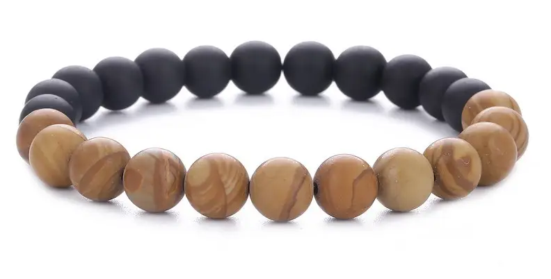 Elastisch Armband Natur halb Edelstein Perlen 9mm Achat Amethyst...