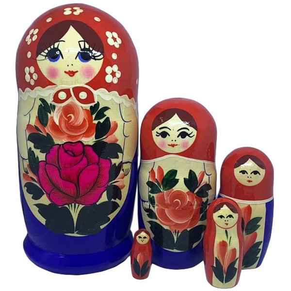 Matroschka 5tlg. Matreschka Babuschka handgemalt Russland  neu, 17,5 cm