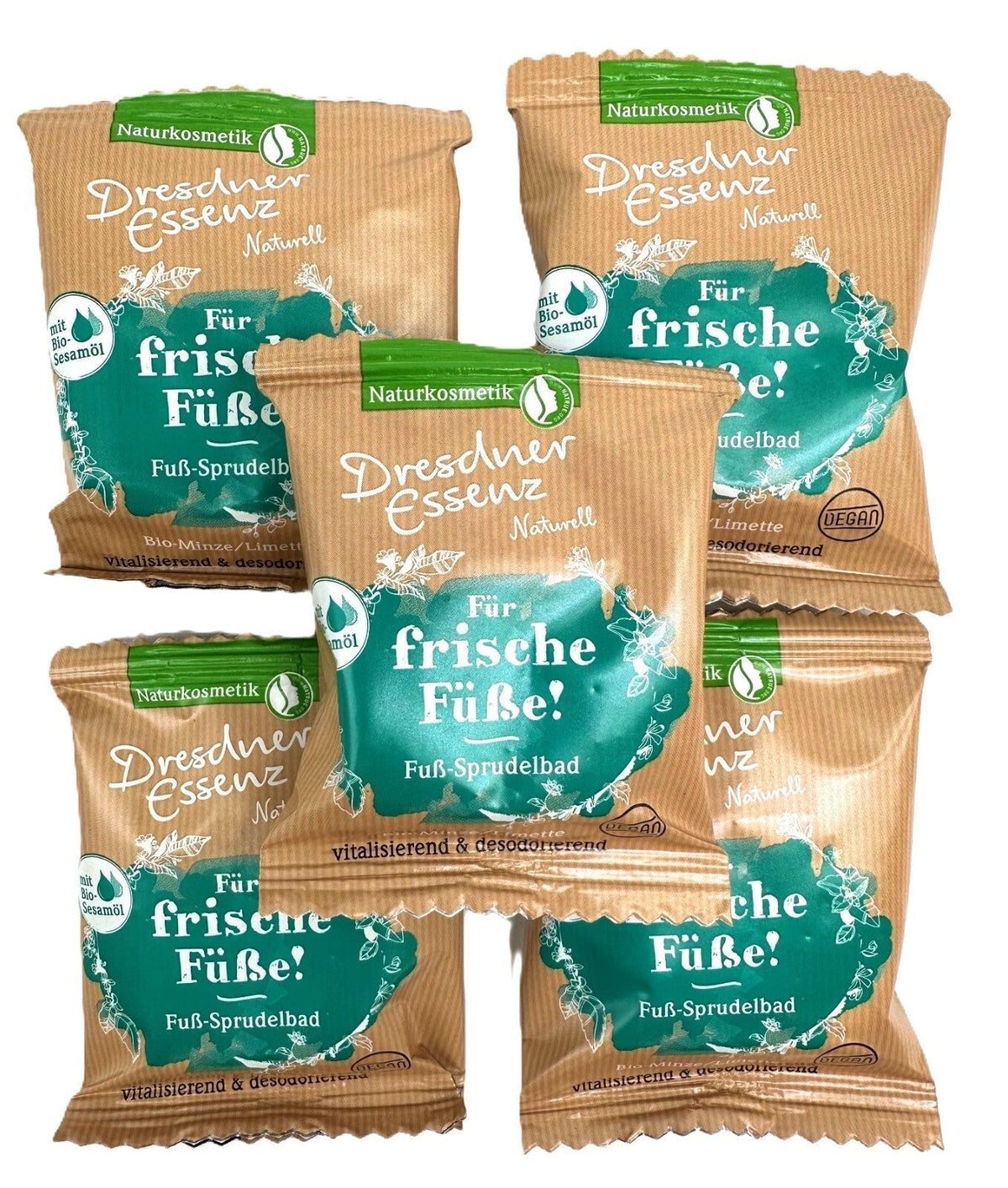 5er Pack Dresdner Essenz Fuß-Sprudelbad Für frische Füße 5 x 30g