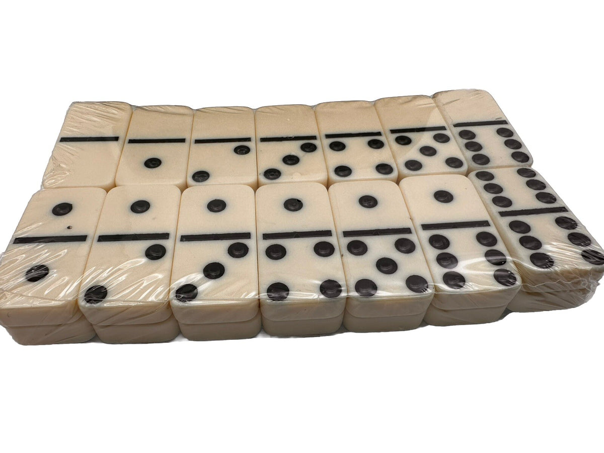 Brett Spiel Domino Tischspiel Weiß im Bambusbox