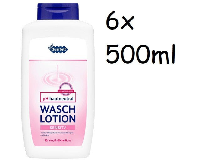 6x Ream Quartett Waschlotion Sensitiv pH-neutral, 6x 500ml