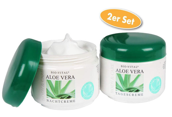 2tlg. Set Nachts Tages Aloe Vera Creme BIO-VITAL Kosmetik  2x 125ml