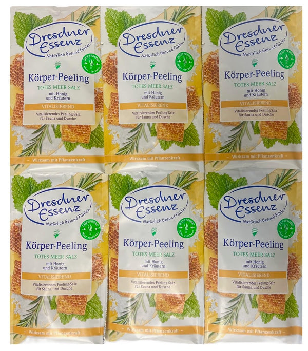 6er Pack Dresdner Essenz Totes Meer Salz Peeling Honig/Kräuter 6 x 50g