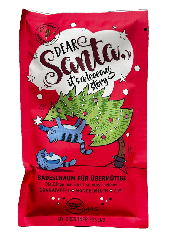 6-er Pack Dresdner Essenz Badeschaum "Dear Santa, it's a loooong story" 6x 60g