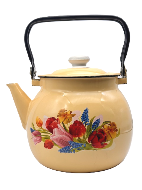 Wasserkocher Wasserkessel Emaille 3,5 L Vintage neu Garten Camping
