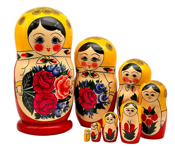 sehr schöne traditionelle Matroschka Matreschka 8tlg. Semenov  21,5 cm (8/1)