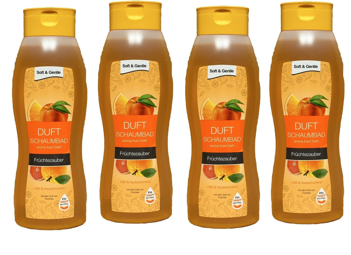 Soft & Gentle Schaumbad Früchtezauber mild hautschonend, 4x 1000ml