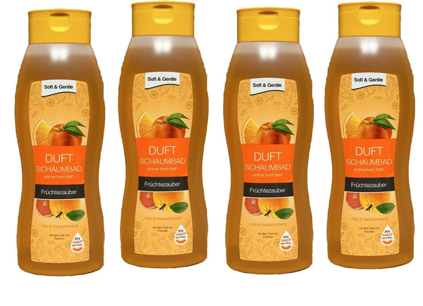 Soft & Gentle Schaumbad Früchtezauber mild hautschonend, 4x 1000ml