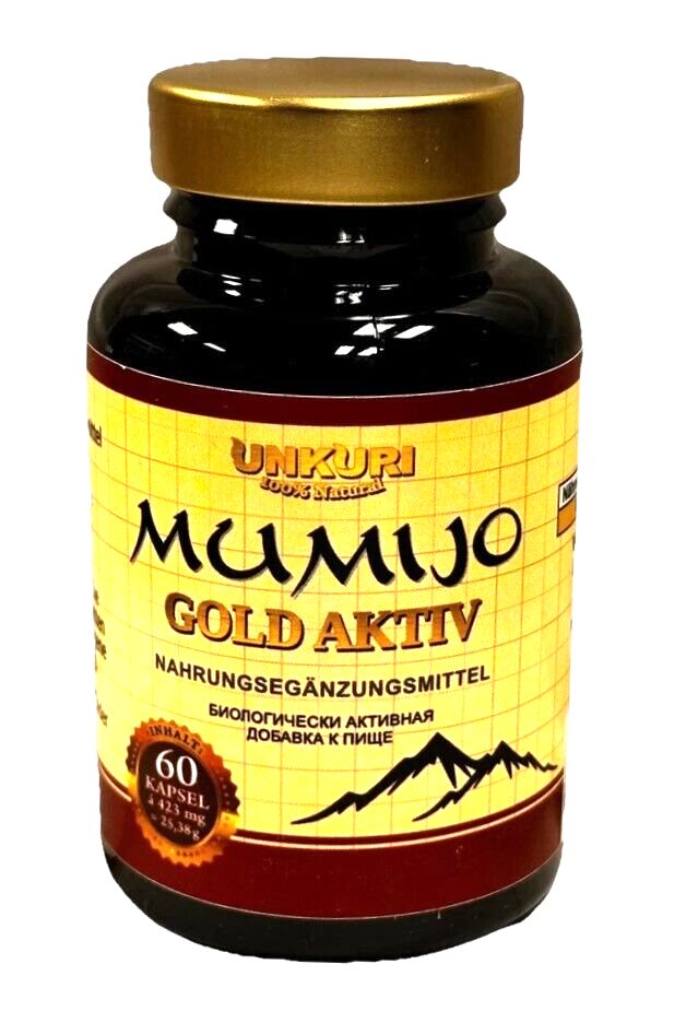 Mumijo Shilajit GOLD AKTIV Kirgisien 60 Kapseln Je 423 mg