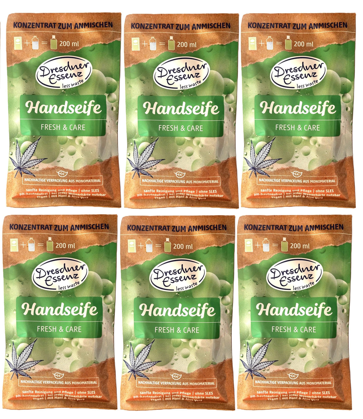 6er Pack Dresdner Essenz Handseife Konzentrat FRESH & CARE, 6x 40g