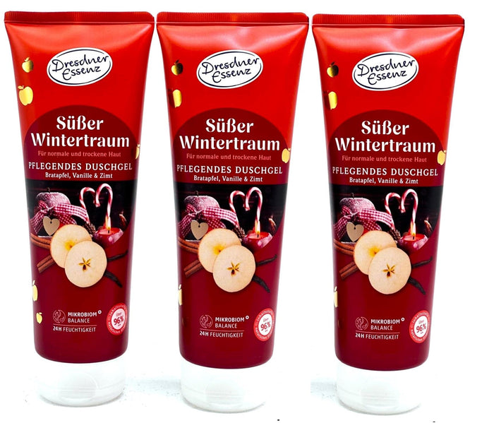 Dresdner Essenz Duschgel „Süßer Wintertraum“ – 3er Pack (3 × 250 ml) – Winterlicher Duft – Pflegendes Duschgel für die tägliche Dusche