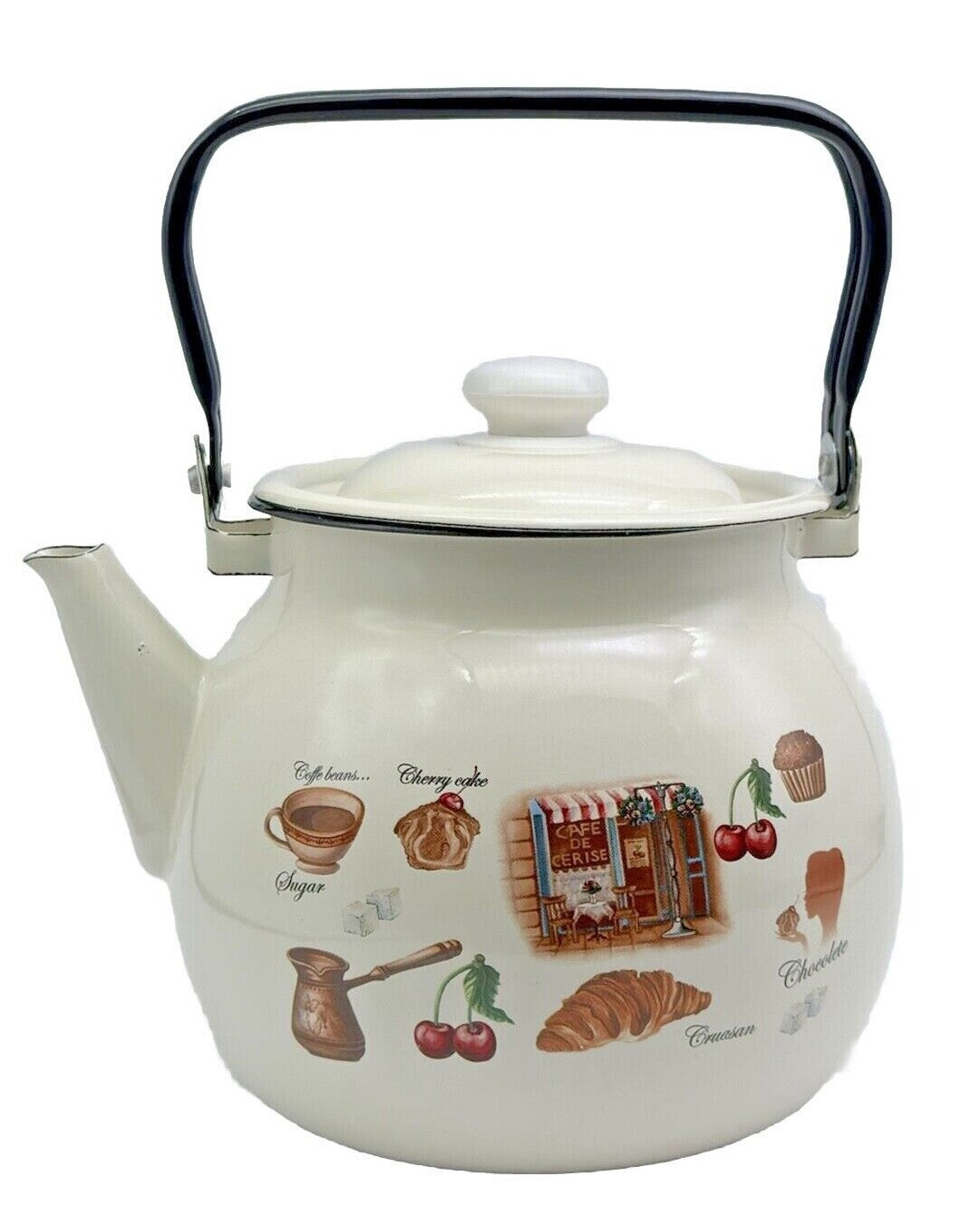 Wasserkocher Wasserkessel Emaille 3,5 L Vintage neu Garten Camping