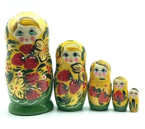Matroschka 5tlg. Matreschka Babuschka  handgemalt Russland  neu, 15 cm