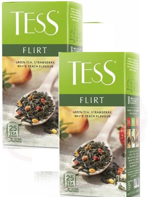 2x Grüner Tee TESS Flirt"Erdbeere  Pfirsich 2x (25 Btl x 1,5g)