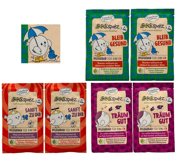 6er Pack Dresdner Essenz Pflegebad 2x Bleib gesund + 2x Träum gut + 2x Sanft zu dir (6x 60g)