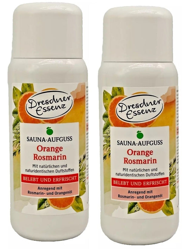 2er Pack Dresdner Essenz Sauna-Aufguss Orange Rosmarin, 2x 250ml