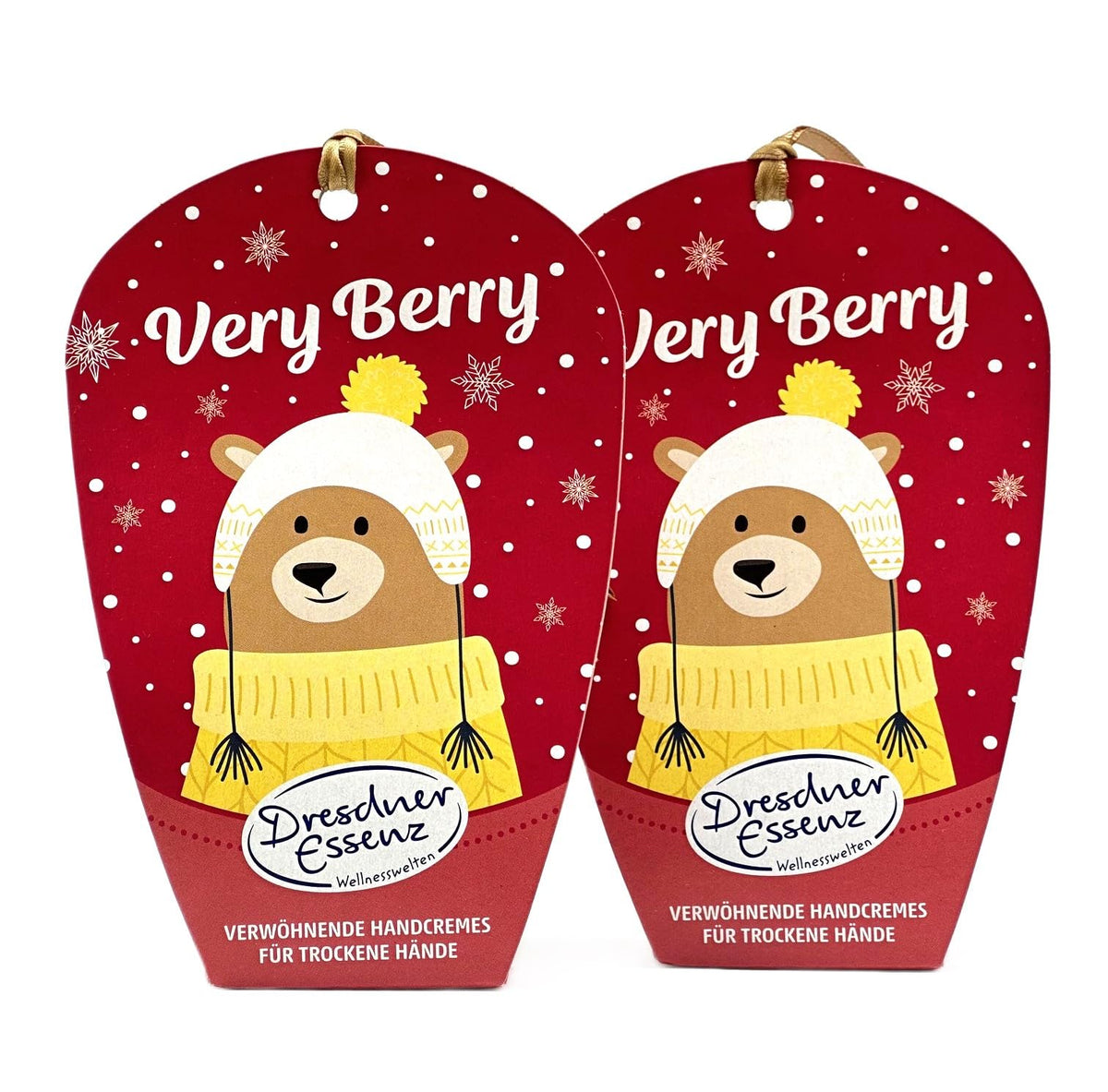 2 x Baumanhänger "Very Berry" 2 x Geschenkset: 1 x 20ml Handcreme Sinnliche Winterbeere , 1 x 20ml Handcreme Paradiesischer Granatapfel