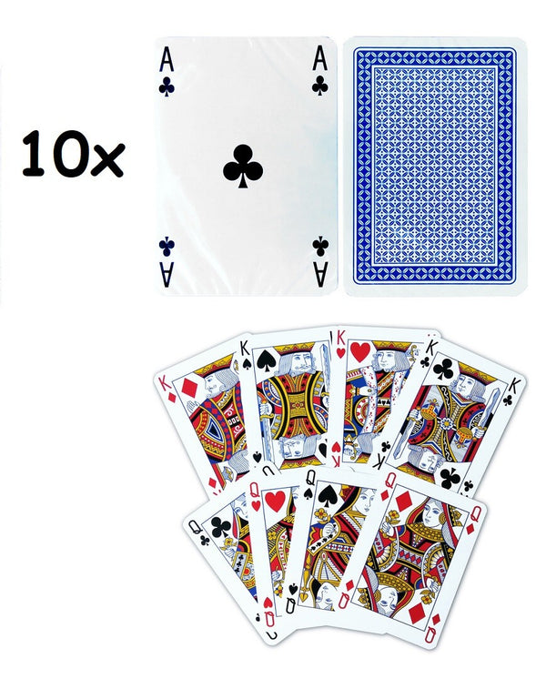10 x Kartendecks Spielkarten Poker Bridge Whist 55 Blätter (3 Joker), NEU