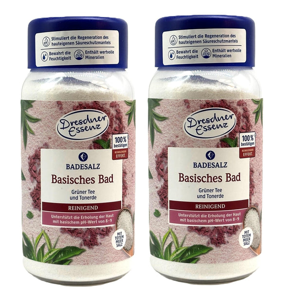 2er Pack Dresdner Essenz Badesalz Basisches Bad 2 x 600g
