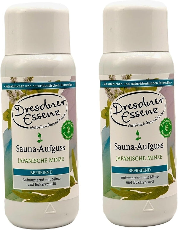 2er Pack Dresdner Essenz Sauna-Aufguss Japanische Minze, 2x 250ml
