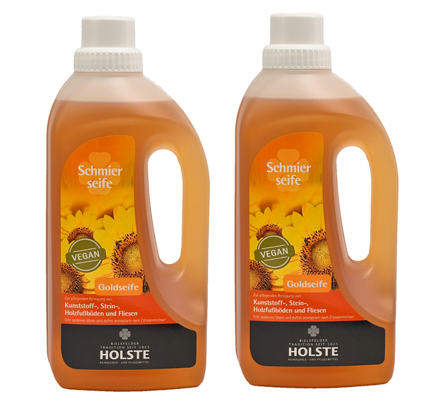 2x HOLSTE Flüssige Schmier Seife  Schmierseife  Goldseife flüssig  2x 1000ml