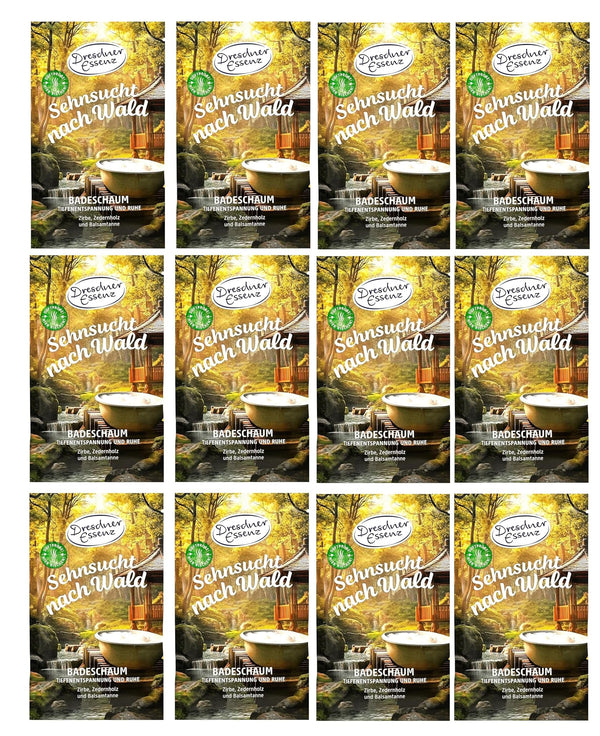 12er Pack Dresdner Essenz Badeschaum Sehnsucht nach Wald, 12x 60g