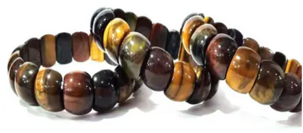 Echte Tigerauge stein Armreif mit Gummiband