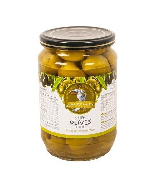 Oliven Demetras Gifts Grüne ohne Stein  Glas, 720g / Abtropfgewicht: 360g