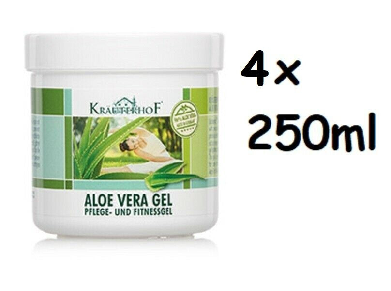 4x Kräuterhof® Aloe Vera Pflege- und Fitness Gel 4x 250ml
