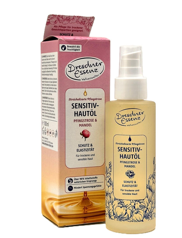 4er Pack. Massage-Hautöl Sensitiv-Hautöl Streichelzarte Pfingstrose 4 x 100ml