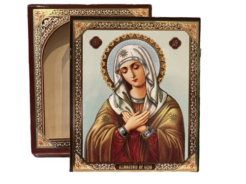 Ikone GM Umilenije Умиление Holz Kartonetui Goldpregung 15x18cm
