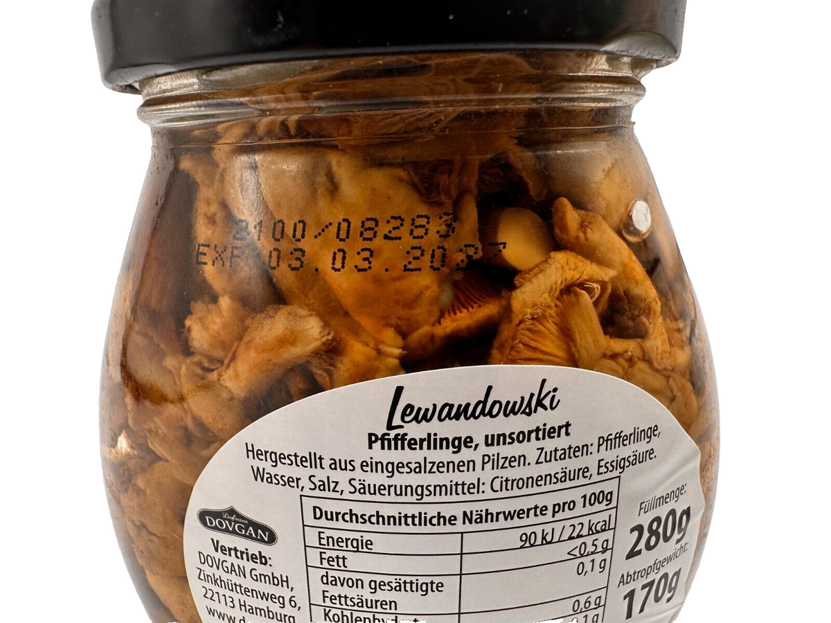 2 Dose Lewandowski Pfifferlinge 280g + Steinpilze 280g  Abtropfgewicht 170g+170g