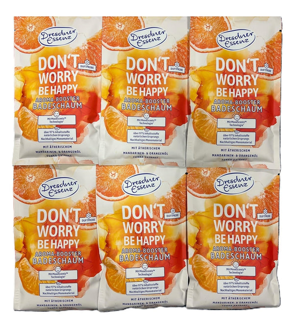 6er Pack Dresdner Essenz Aroma-Booster Badeschaum Don't Worry Be Happy 6 x 80g