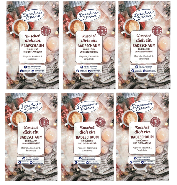 6er Pack Dresdner Essenz Badeschaum Kuschel dich ein 6 x 60g