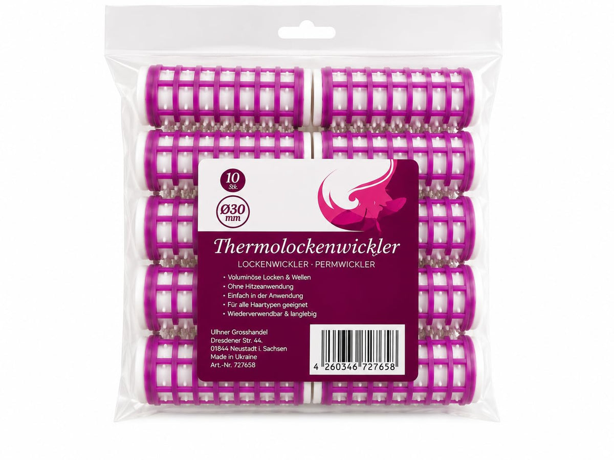 10er-Set Thermolockenwickler Termobigudi Thermo Haar Wickler Bigudi 2,5 cm