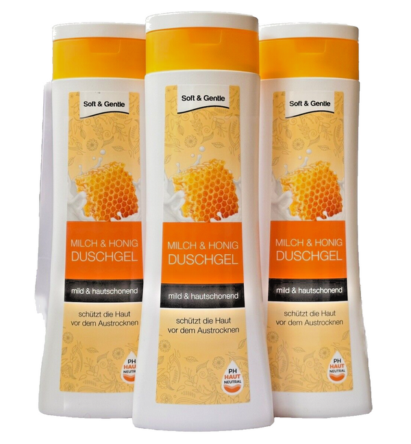 Soft & Gentle Duschgel Milch & Honig  6x 300 ml