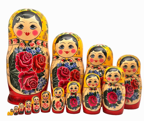 große sehr schöne traditionelle Matroschka Matreschka 15tlg. Semenov  32cm