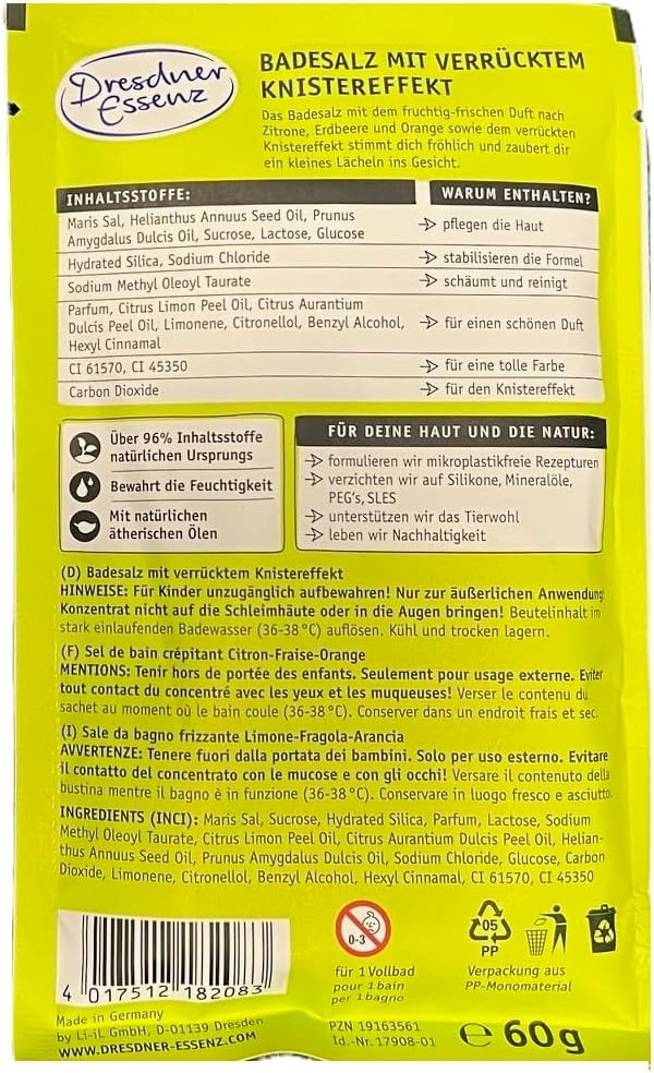 12er Pack Dresdner Essenz Knister Badesalz Cactus Crackle 12x 60g