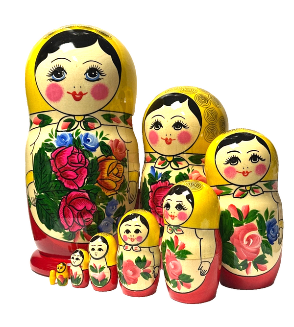 große sehr schöne traditionelle Matroschka Matreschka 9tlg. Semenov   24cm