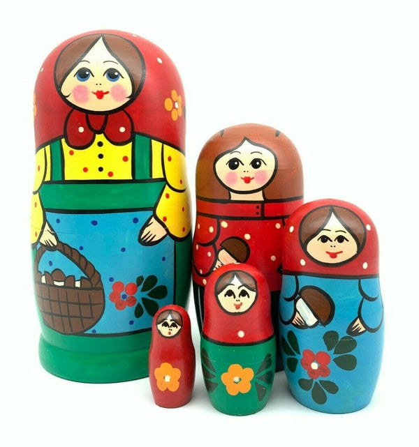 Matroschka 5tlg. Matreschka Babuschka  handgemalt Russland  neu, 17 cm