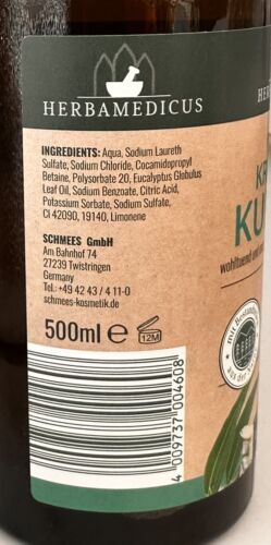 Herbamedicus  Kräuterbad Eukalyptus Kurbad ätherische Öl, 2x 500ml