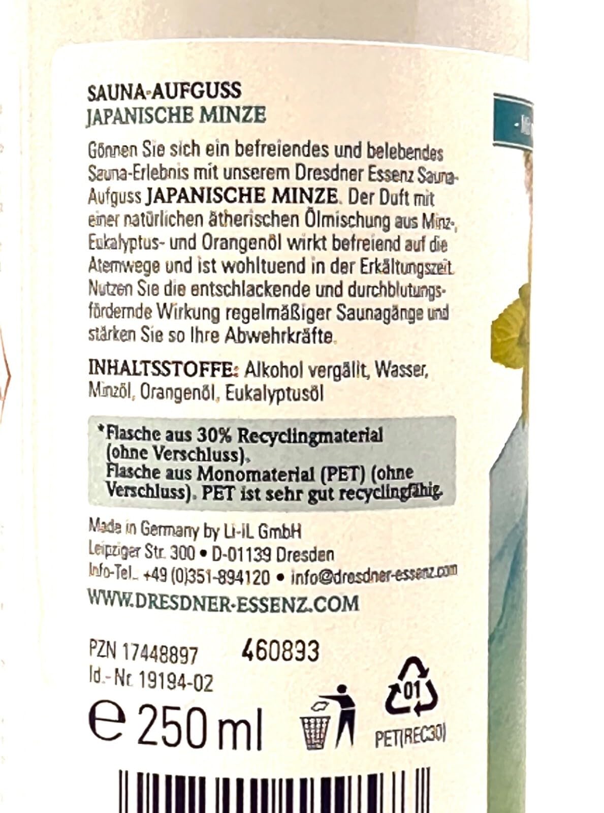 2er Pack Dresdner Essenz Sauna-Aufguss Japanische Minze, 2x 250ml