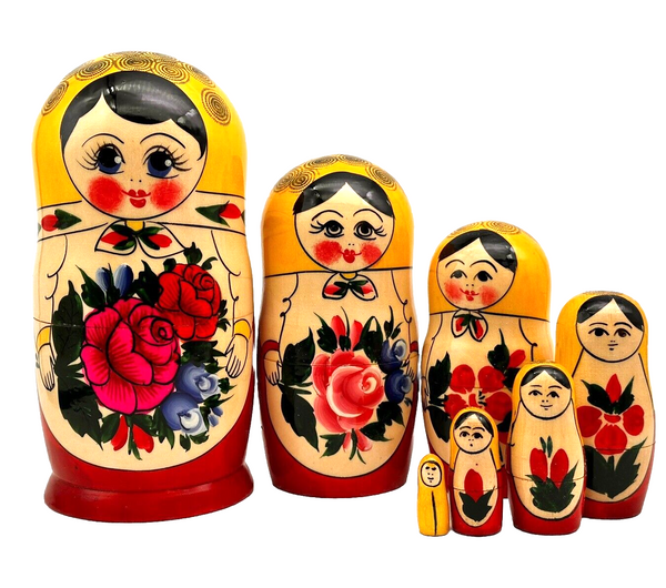 Matroschka 7tlg. Semenov  traditionelle Motiv , 18 cm (7/1