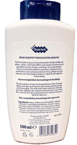 6x Ream Quartett Waschlotion Sensitiv pH-neutral, 6x 500ml